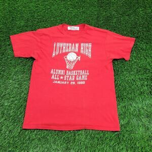 Vintage 1989 Lutheran High Shirt Medium 19x25 Basketball